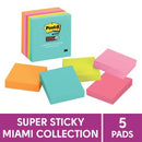 Post-it Super Sticky Self Adhesive Notes 654-5SSMIA 76 x 76mm Supernova Pack 5