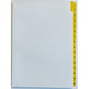 Indices Printed Numbers 1-16 Yellow Set 10