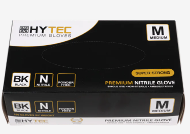 Nitrile Black Gloves 7.0g Medium (1000 gloves)