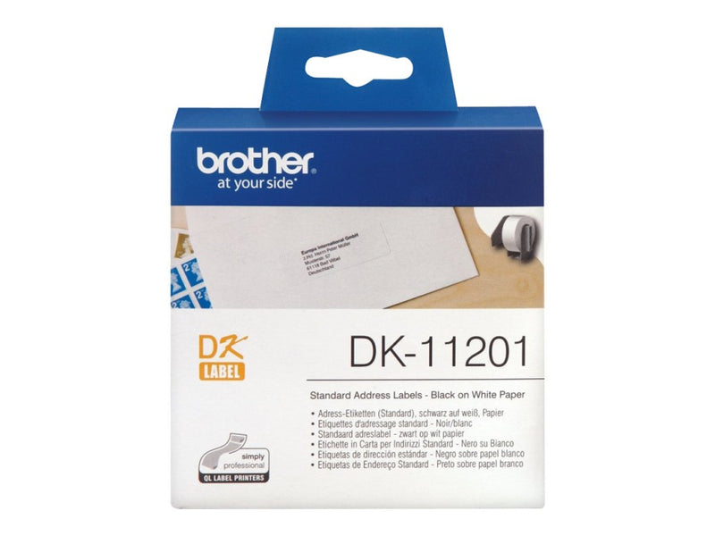 Brother Address Labels DK-11201 Standard 29x90mm Black On White Roll 400