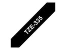 Brother P-Touch Labelling Tape Laminating TZe-335 12mmx8m White On Black