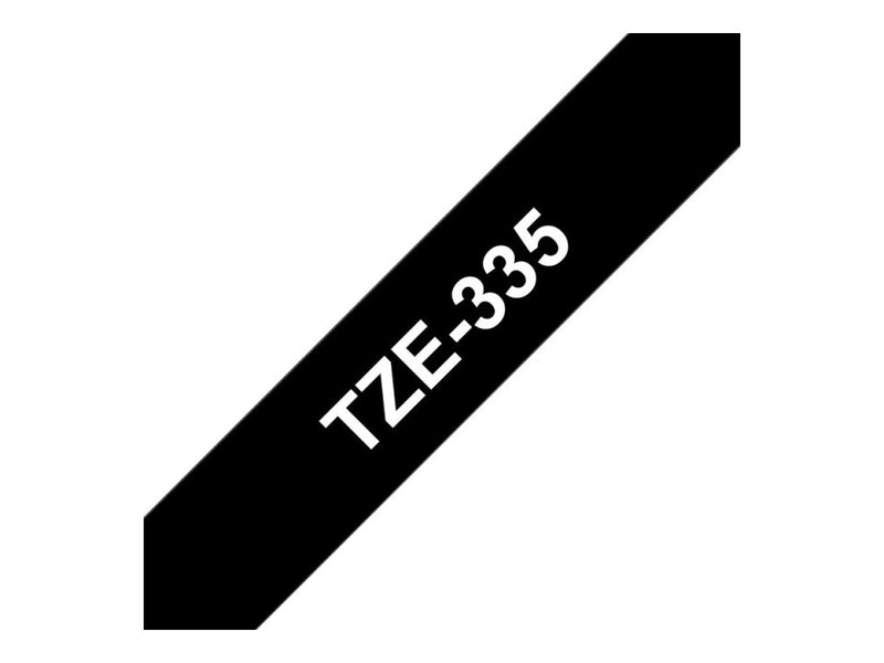 Brother P-Touch Labelling Tape Laminating TZe-335 12mmx8m White On Black