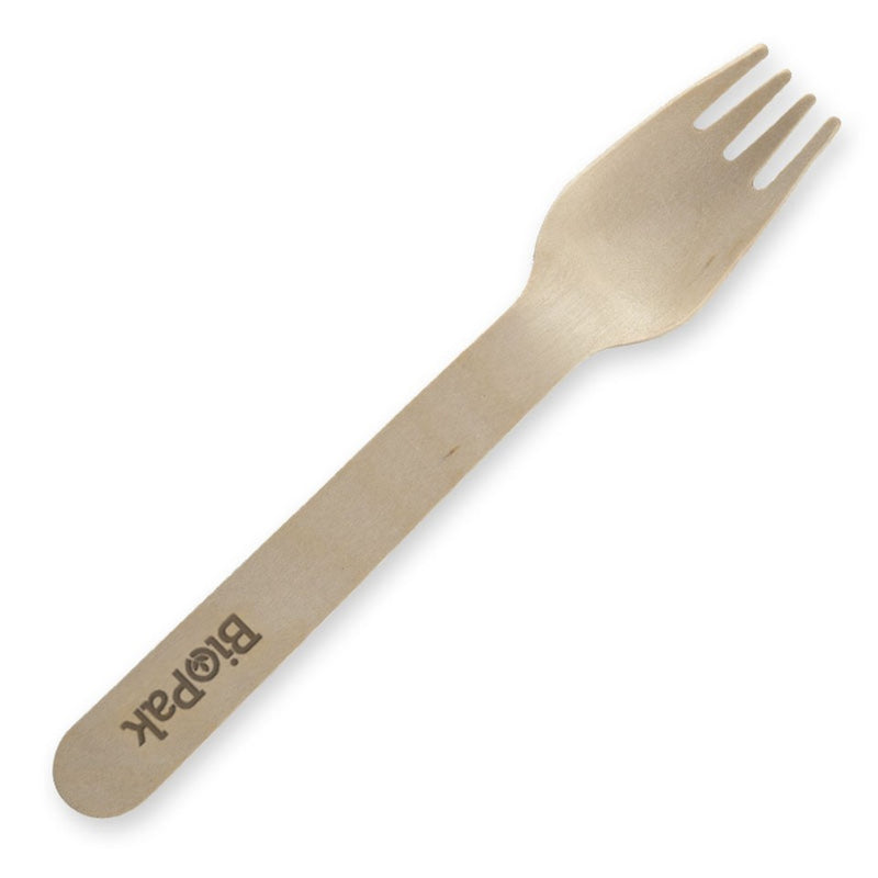BioPak Fork FSC Certified Wooden 160mm Pack 1000