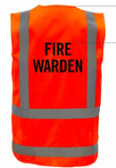 Orange Fire Warden High Vis Vest Large