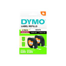 Dymo LetraTag Iron-On Tape Black On White 12mmx2m Pack 2