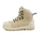 Bison Xt Zip Side Lace Up Boot Stone