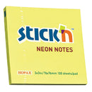 Stick'n Self Adhesive Notes 76 x 76mm Neon Lemon 100 Sheet