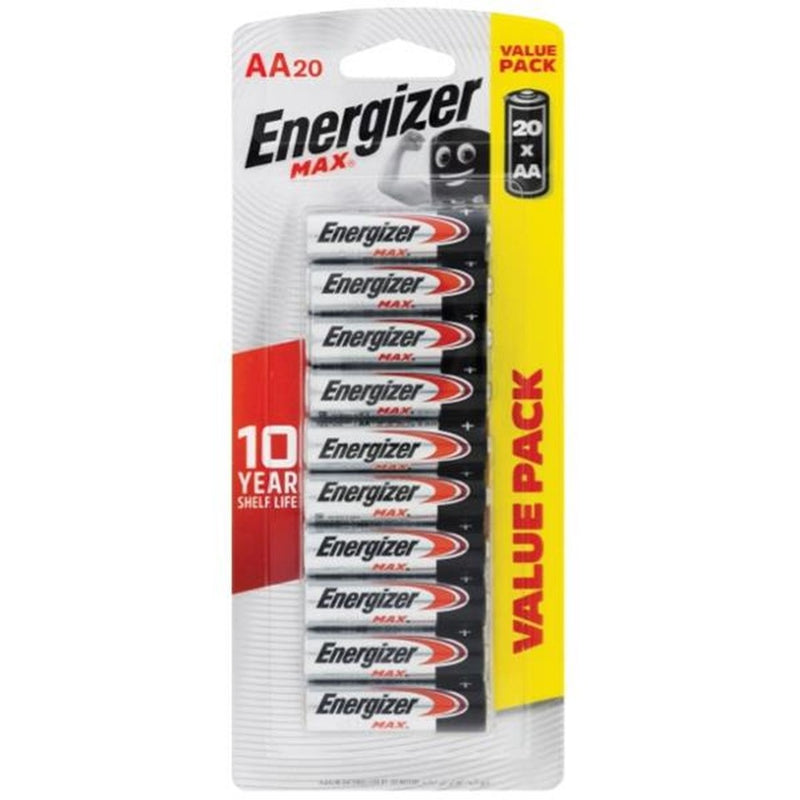 Energizer Max Aa Alkaline Batteries Pack 20