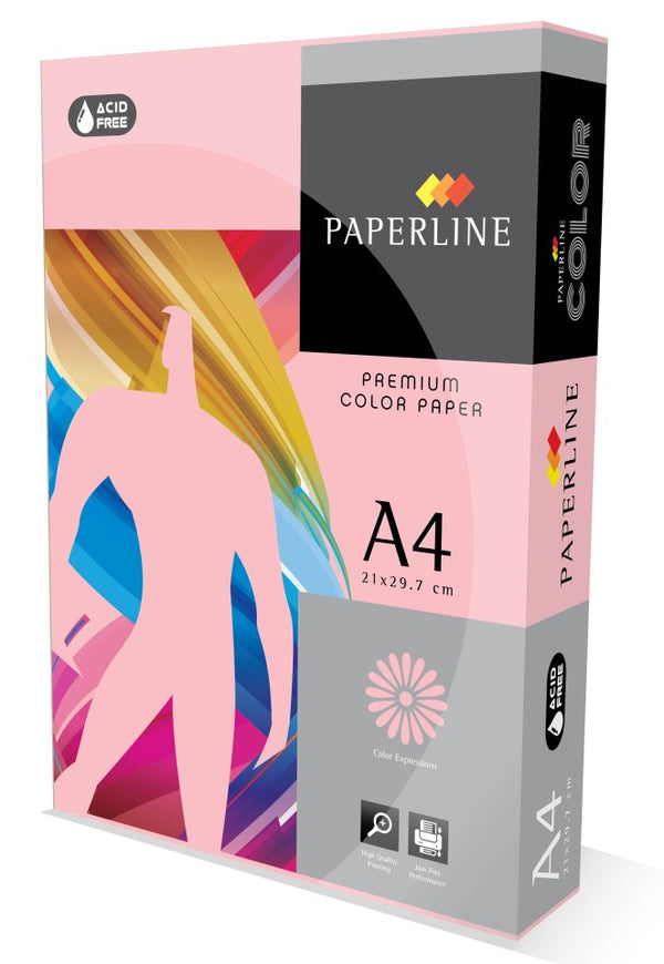 Paperline Colours Tinted Copy Paper 80gsm A4 Pink Rose Ream 500