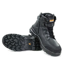 Bison Tor Zip Side Lace Up Boot Black