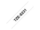 Brother P-Touch Labelling Tape Strong Laminated TZe-S231 12mmx8m Black On White