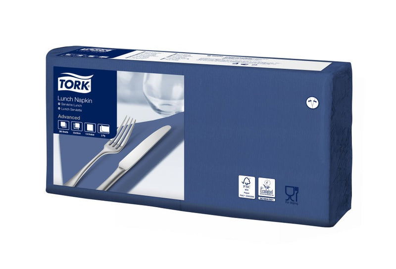 Compare Tork Edge Emboss 2 Ply 1/4 Fold Lncheon Napkin Drk Blue PK 200 Carton 2000