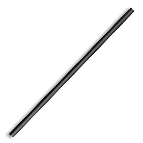 Biopak FSC Mix 3ply Paper Straw 6mm x 197mm Black Pack 250