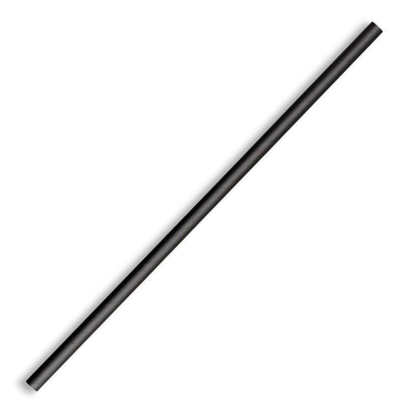 Biopak FSC Mix 3ply Paper Straw 6mm x 197mm Black Pack 250