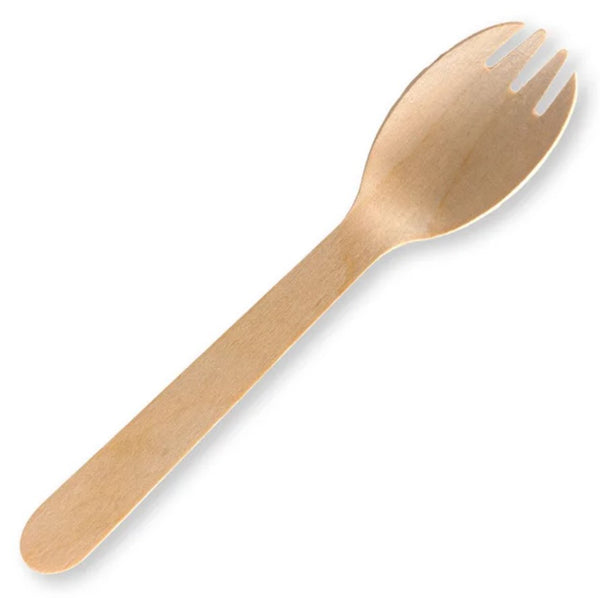 Biopak 100% Fsc Certified Wooden Spork 160mm Carton 2000 (Unbranded)