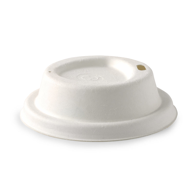 Biopak BioCane Pulp Fibre Paper Cup Lid Neutral 80mm Carton 1000
