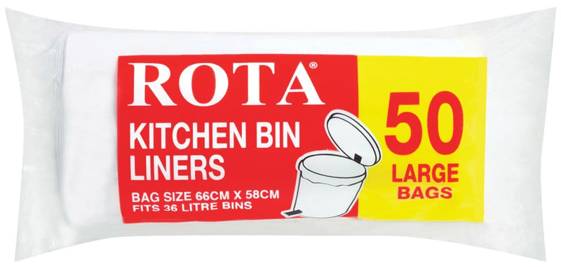 Bin Liner 36L 660x580mm White Roll of 50