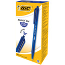 Bic Roundstic Clic Blue Ballpoint Pens Box 20