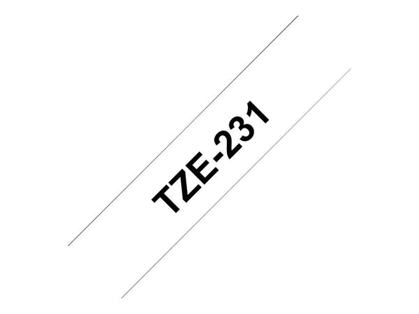 Brother Tape TZe-231 Black On White 12mmx8m