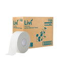 Livi Essentials 1100 Jumbo Roll Toilet Tissue 2 Ply 300 metres per roll White Carton of 8