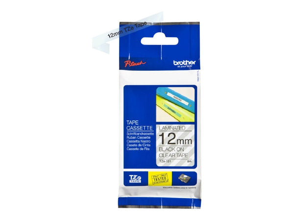 Compare Brother P-Touch Labelling Tape Laminating TZe-131 12mmx8m Black On Clear