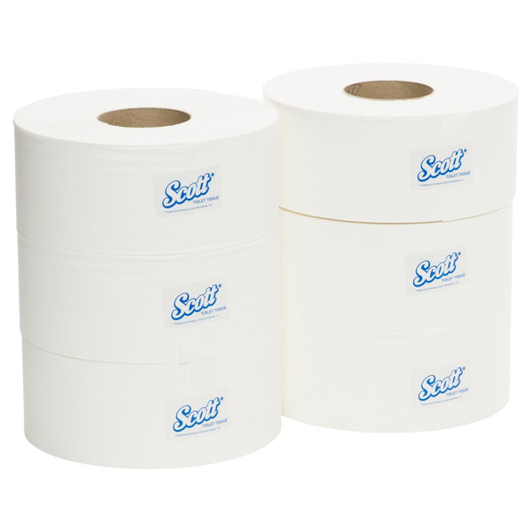 Scott Jumbo Toilet Roll 1 Ply White 600 meters per Roll 5748 Carton of 6
