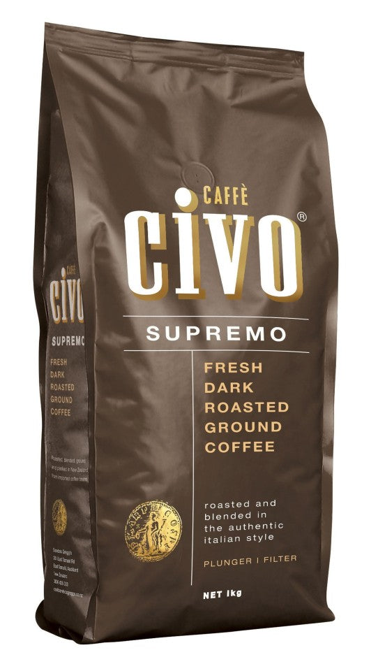 Caffe Civo Supremo Ground Plunger & Filter Coffee 1kg