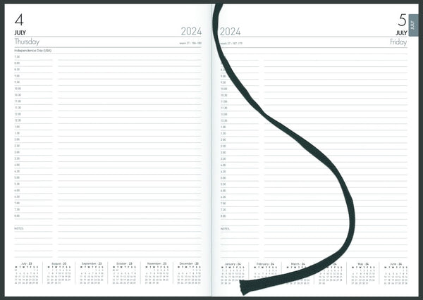 Collins Hardcover 2024-2025 Diary A4 Day To A Page Black
