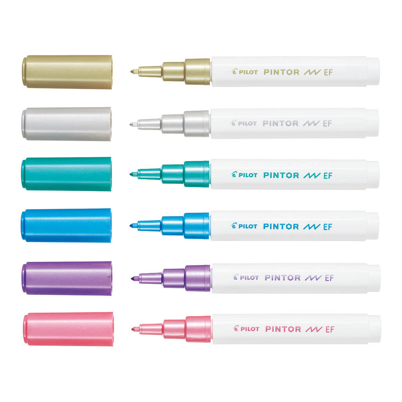Pilot Pintor Marker Extra Fine Metallic, Pack of 6
