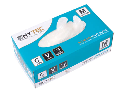 Clear Vinyl Low Powder Disposable Gloves - Direct Business Supplies