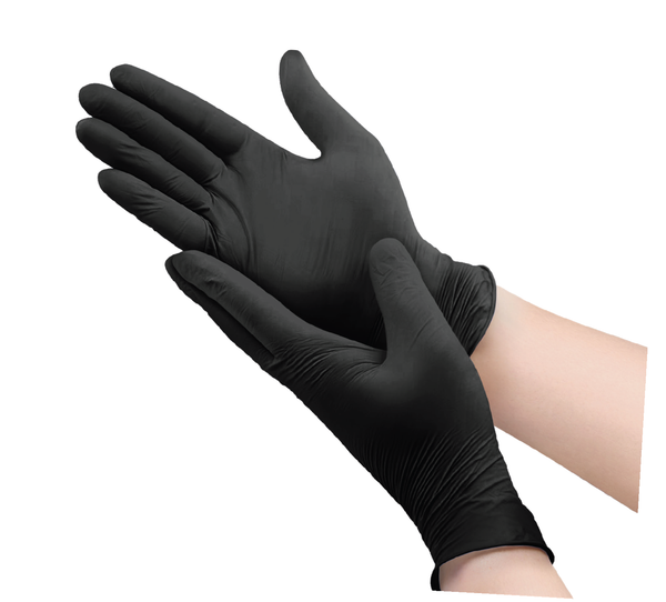 Hytec Black Nitrile Exam Gloves Powder Free - 1 Pack of 100 Gloves